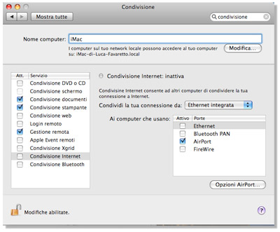 condividere connessione mac con iphone