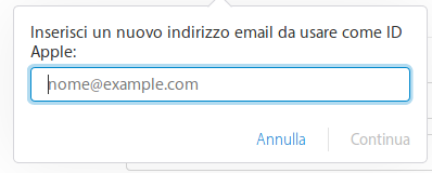 Cambiare id apple