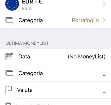 Money List app iPhone